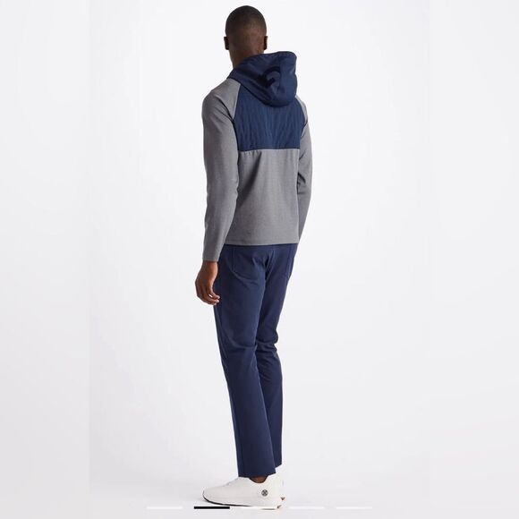 G/FORE Hooded Quartet Zip Charcoal Heather Grey Size M - Picture 2 of 5